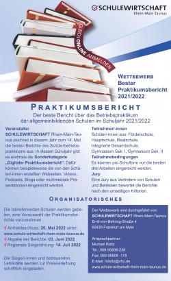 Flyer Schuelerwettbewerb Bester Praktikumsbericht 2021 final 01